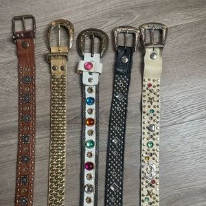 Collection of 5 leather belts. All handmade.